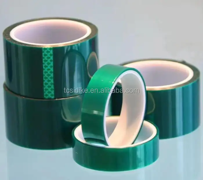 Green Single Side Self Adhesive Silicone PET Tape