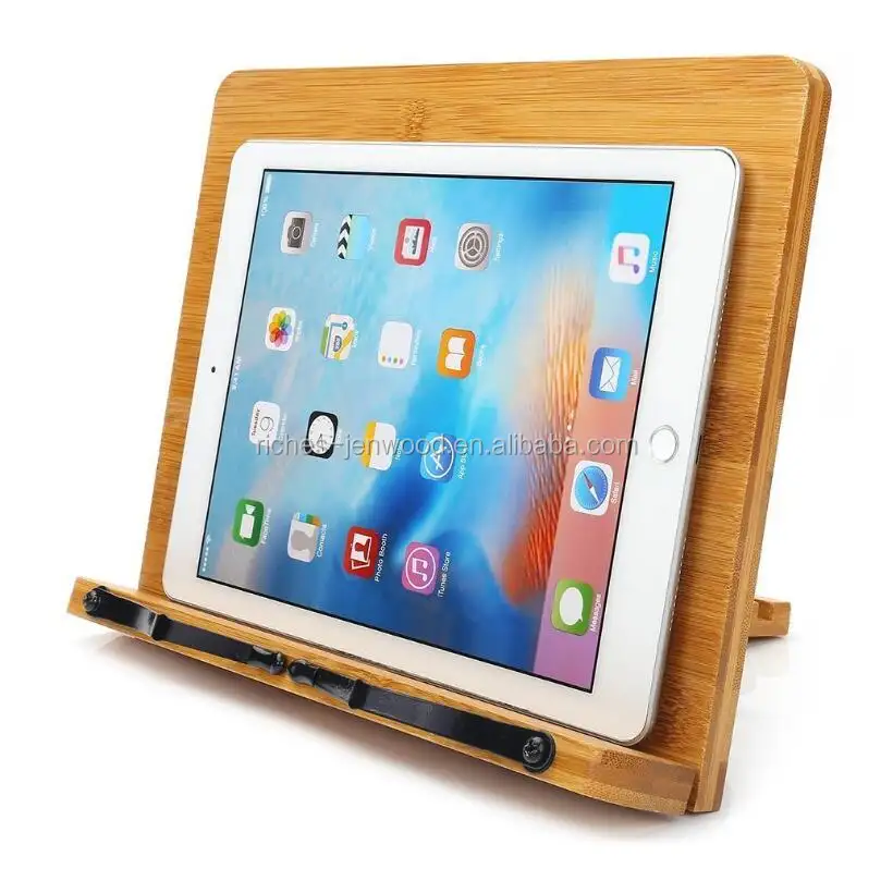 Eco-friendly foldable bamboo adjustable book display reading stand