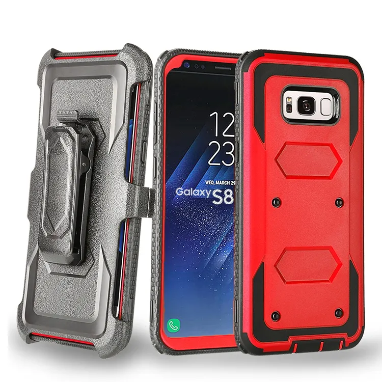 Groothandel Pc Tpu Combo Multifunctionele Riem Clip Case Cover Voor Samsung Galaxy S8 A04 A23 A73 Case 360 Graden Volledig Beschermend