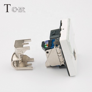 TOM-KJ-L-6 45*45mm צרפתית סוג נשי RJ45 CAT6 STP Keystone שקע לגראן סוג cat6 keystone ג 'ק