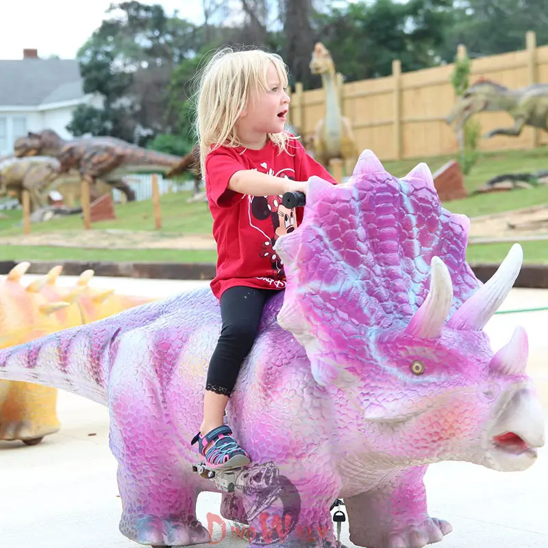 Parque de Atracciones de triceratops para niños, Juego Seguro de simulación para montar en triceratops