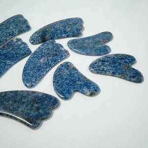 HY High Quality Custom <strong>Blue</strong> Spot jasper Gua Sha <strong>Jade</strong> Face Slimming Scraping Massage Tool