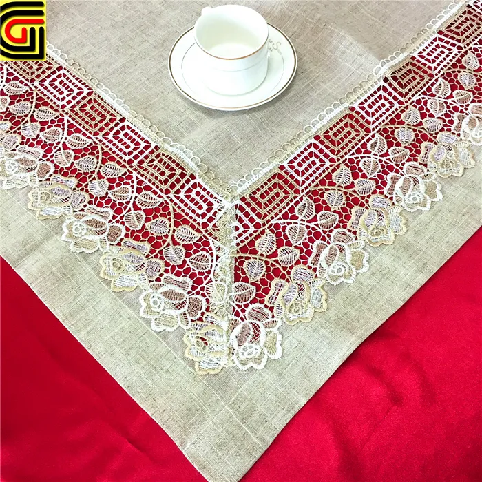 soft linen fabric lace table cloth table cover