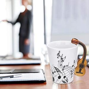 Zogift Handmade 3D Unique Musical Note Design Coffee Milk Ceramic Tea Mug <strong>Cup</strong> With Guitar Handle - Product Image 6