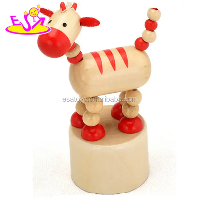Marca nueva de madera animal de juguete con la primavera de madera de animales de juguete para los niños juego de madera animal de juguete juego W06D078