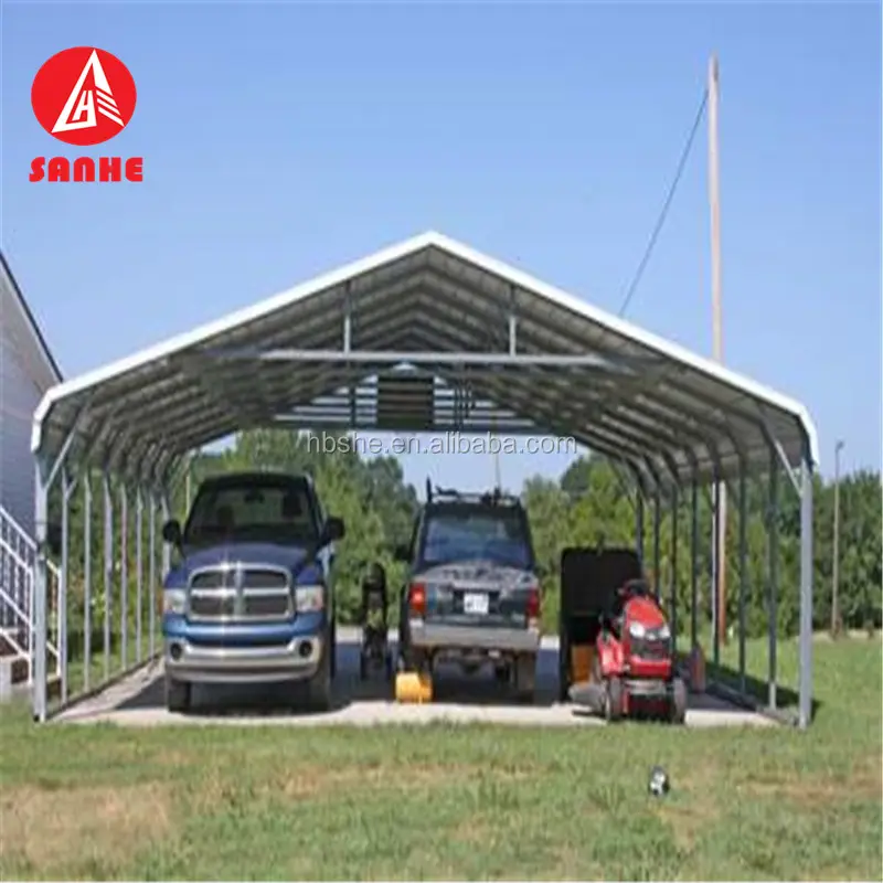 Top verkauf 6m * 9m * 3,3 m/20 "x 30" x 11 "Licht gauge metall vorgefertigte auto shelter metall rv carports