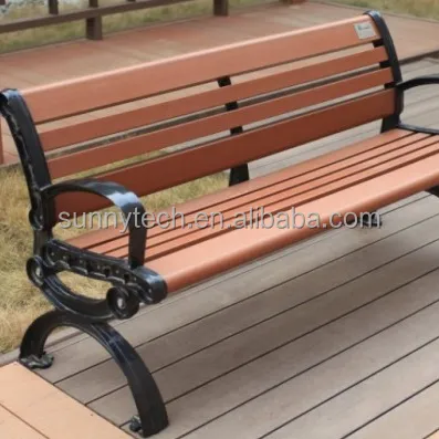 Wpc cadeiras longas impermeáveis para jardim, barato à prova d' água ferro fundido