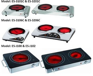 卸売コンロ調理機器二バーナーセラミックストーブ電気赤外線調理器販売のため