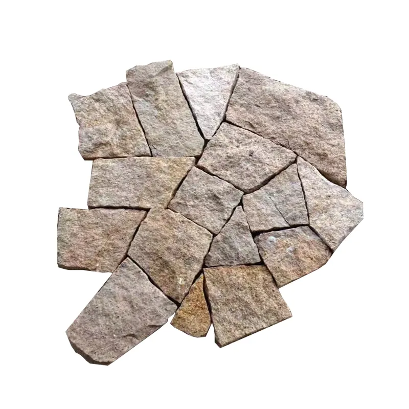 G682 Outdoor Yellow Crazy Random Size Driveway Cheap Patio Paver Sidewalk Stones Tiles For Sale