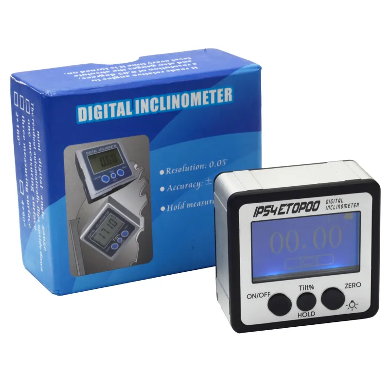 IP54 su geçirmez dijital açı iletki manyetik tabanlı seviye kutusu konik ölçer İnklinometre açı ölçer