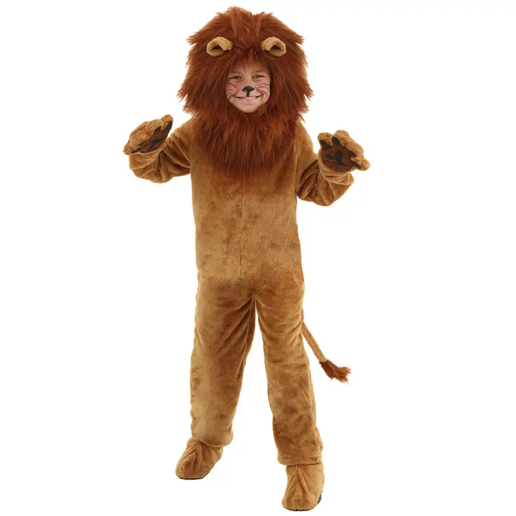 Pijama de animais para crianças, fantasia de halloween cosplay de leão e tigre para crianças