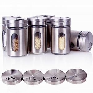 100ml <strong>Round</strong> Stainless Steel Top Condiment Sugar Herb <strong>Spice</strong> <strong>Jar</strong> for Salt and Pepper Shakers - Product Image 2