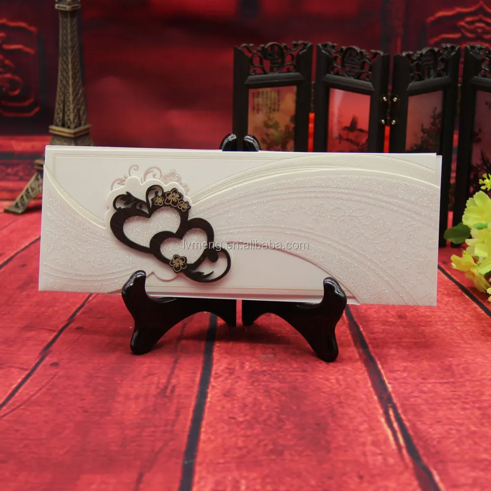 Musulmano disegno di lusso amore a forma di cuore romantico per invito biglietto di auguri di nozze