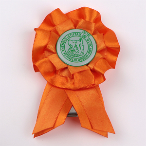 Custom Satin Award Ribbon Metal <strong>Rosettes</strong> Make Ribbon <strong>Rosettes</strong> Award - Product Image 5