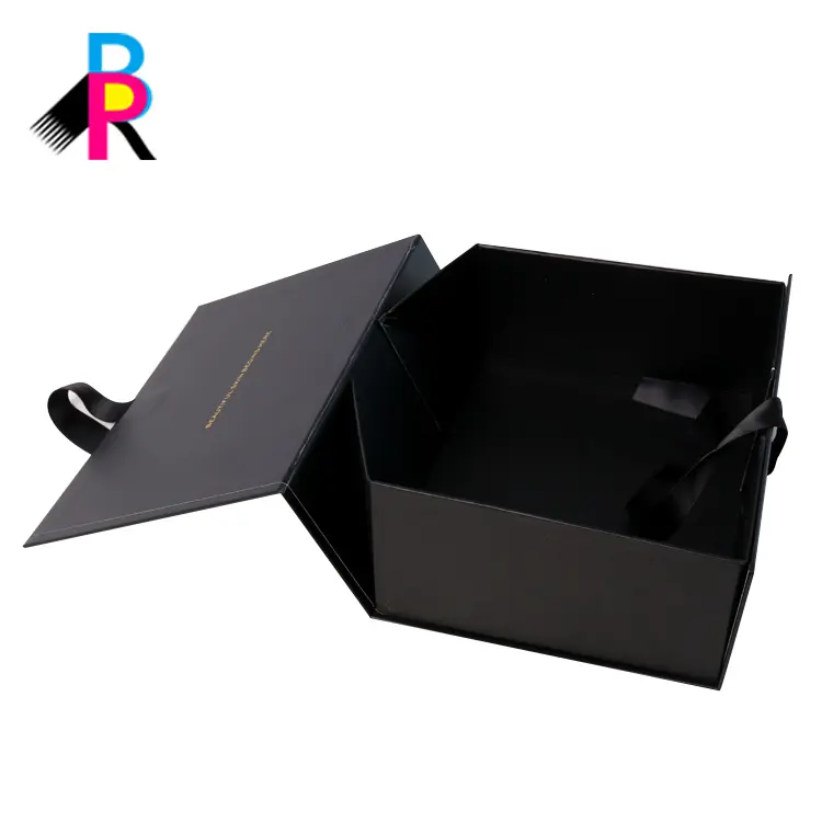 Fatto A Mano su ordinazione di Lusso Nero Opaco Pieghevole scatola regalo magnetica