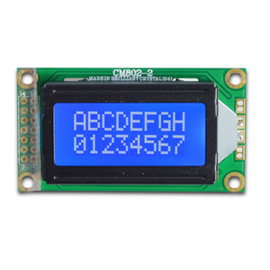 0802 di supporto del misuratore di interfaccia personalizzata 8x2 blu bianco carattere modulo LCD a basso consumo luce solare leggibile per lo strumento - Product Image 1