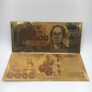 1000 泰铢彩色泰国 24k 金箔钞票为家庭装饰礼品和商务纪念品礼品与丙烯酸相框