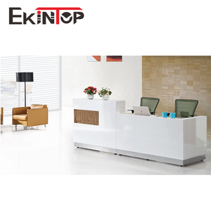 3人掛けジム理髪店フィットネスセンター赤い受付受付デスクの寸法 - Product Image 5