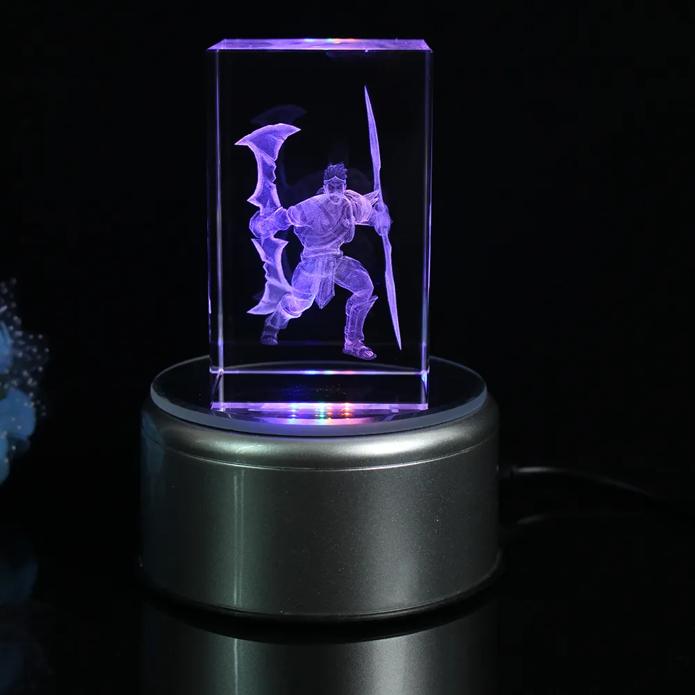 3D cristal LOL cubo Liga de Leyendas láser figura para la venta