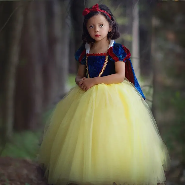 Mädchen Prinzessin Kleider Schnee wittchen Kostüm Phantasie Halloween Mädchen Party Kleider