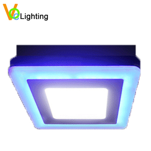 <span class=keywords><strong>LED</strong></span> כפול צבע לוח אור <span class=keywords><strong>LED</strong></span> מפולח שטוח כחול ולבן אקריליק למטה אור משטח רכוב לוח אור עגול