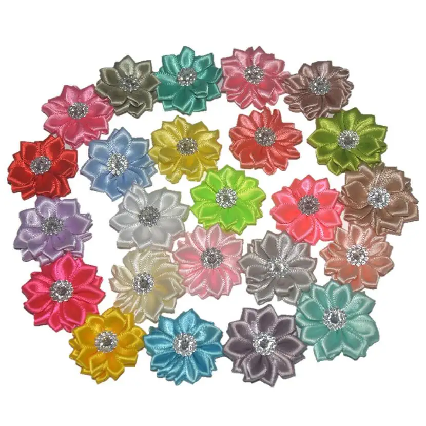 Bouquets de fleurs artificielles Rhinestone Flower DIY Flowers Home decoration hair accessories for Headband No Clips No Bows CH004