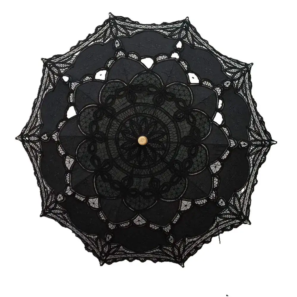 Parapluie chinois antique en dentelle de coton, pour femme, à la mode, accessoire chinois, pour mariage