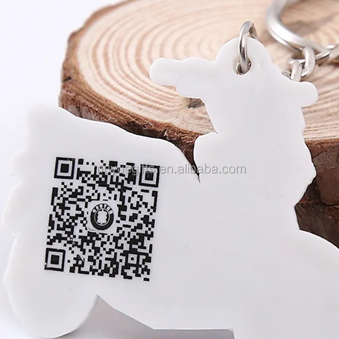 Logo personalizzato e a forma di pvc morbido QR code portachiavi