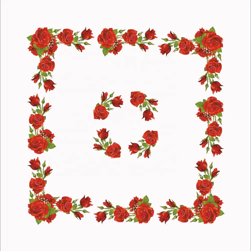 Mantel de poliéster 100% con diseño de flor de rosa roja, tela de mesa con diseño personalizado, funcional, con la cantidad mínima más baja