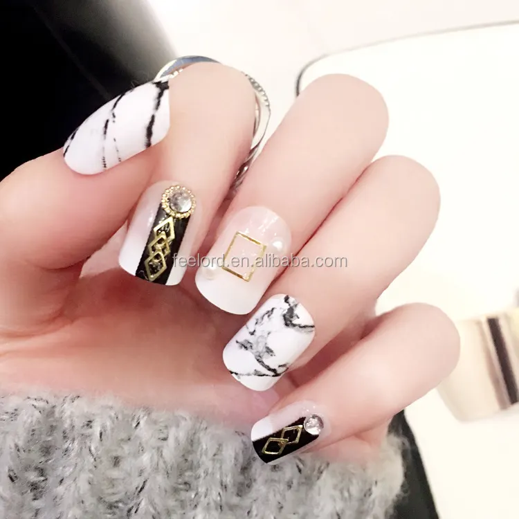 Mới đến 3D Nail Mẹo Chất lượng cao sai tự nhiên OEM nhãn hiệu riêng đầy đủ phong cách Acrylic Nhân tạo Nail Art Mẹo