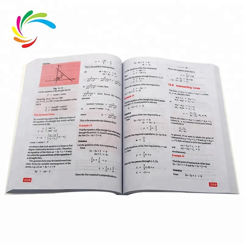 Stampa personalizzata ricicla il libro di testo di esercizio di matematica in cina libro pellicola laminazione carta da stampa Offset 70 Gsm studio 500 pz