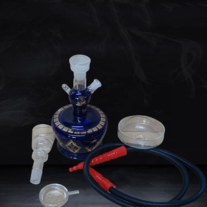 中国工厂批发黄金级水烟奇查彩色玻璃水烟水烟 - Product Image 5