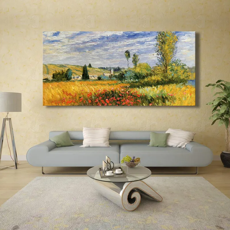 3D Impression Monet Impressionniste Peintures Célèbre Paysage Naturel Toile D'art