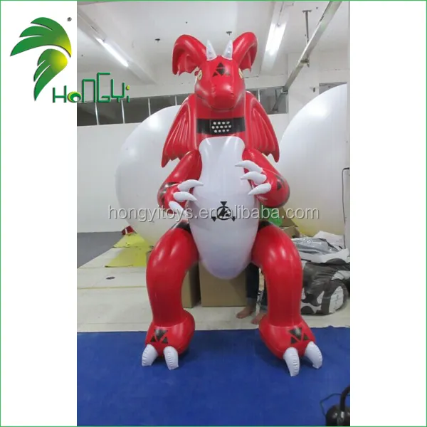 Disfraz de dragón rojo inflable personalizado, atractivo y Popular