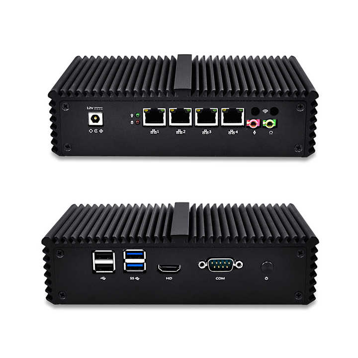 Qotom Barebone Low Power Firewall 8GB RAM 256GB SSD 4 LAN Port Fanless Mini Pc I7