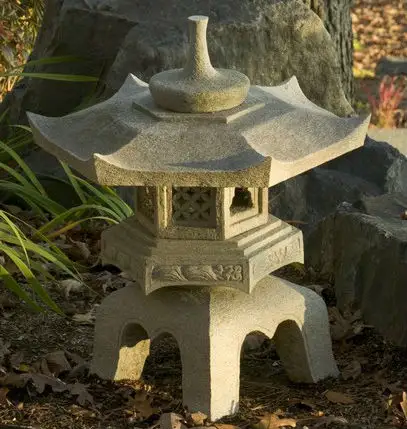 Lanterna de pedra japonesa decorativa ao ar livre, pedra de granito natural, jardim