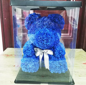 バラのテディベアぬいぐるみ永遠の花バラのクマバレンタインデーのウェディングギフト卸売新製品のアイデア