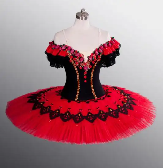 N000096 Vermelho Com Preto Clássico Ballet TUTU Bailarina