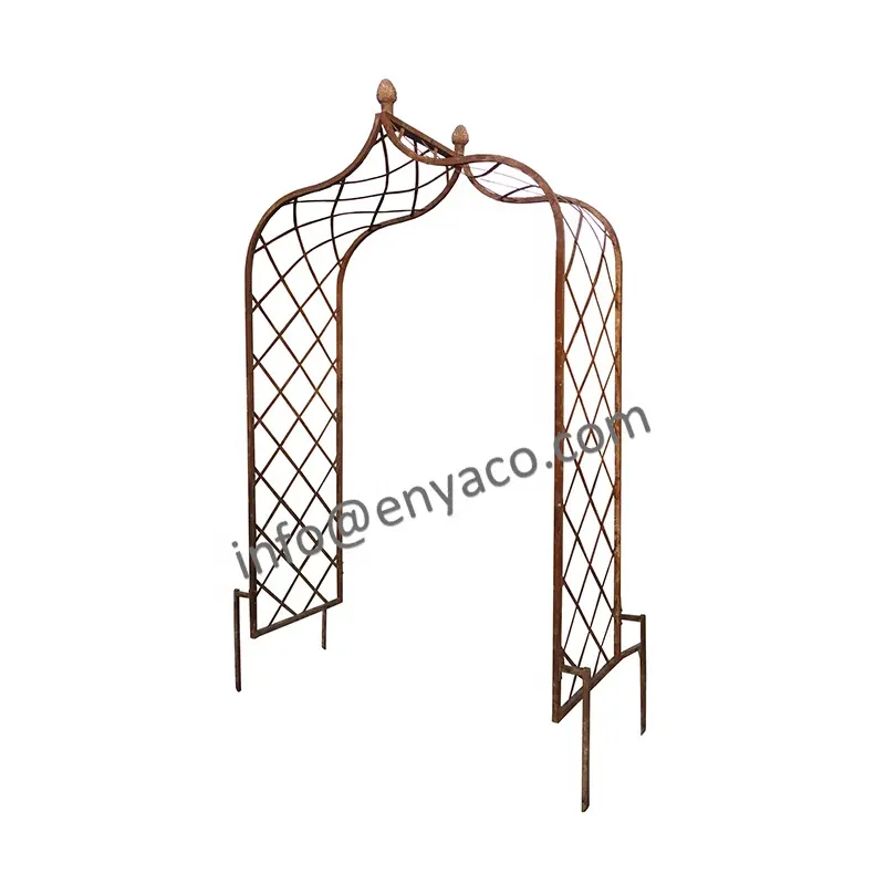 Arco de hierro decorativo para boda, arco de rosa de Metal para jardín, exteriores