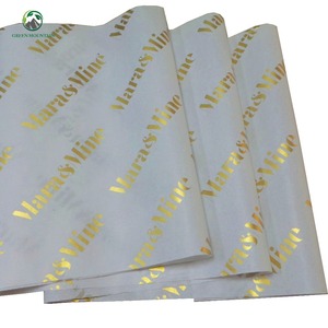 Papel de seda para envolver prendas, color blanco claro, con logotipo personalizado impreso en oro, venta al por mayor