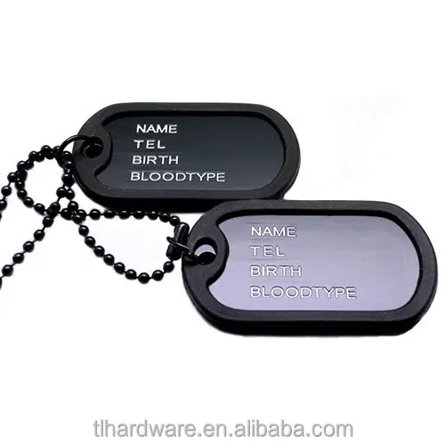 Nuovo Design unico Mens Esercito Militare Style Black 2 Dog Tags Catena Pendente della Collana Del Mens Dei Monili di Accessori hot