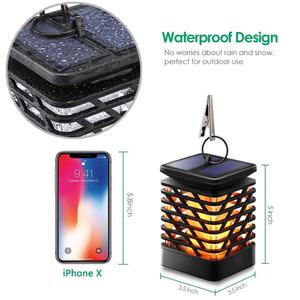 Waterproof Solar Lights Lanterns Sparkling Dancing Fire Outdoor Standing Hanging Solar <strong>Led</strong> Garden Flicker Flame Lights