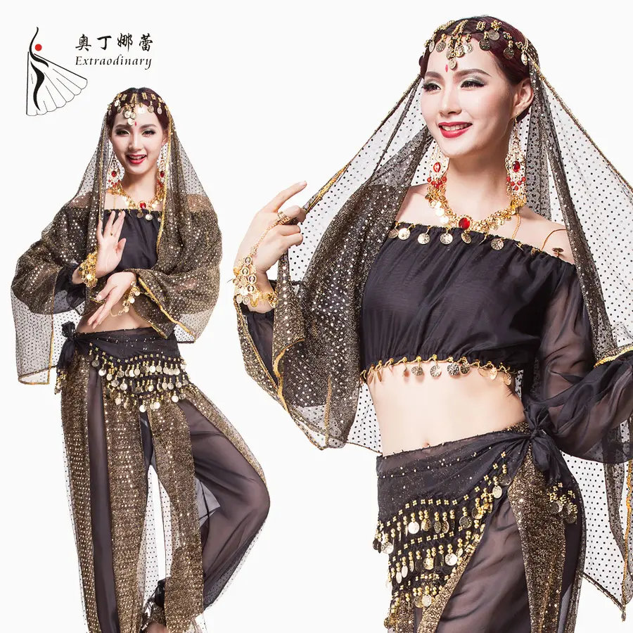 La danza de vientre de rendimiento para las mujeres de Bollywood danza árabe traje danza del vientre