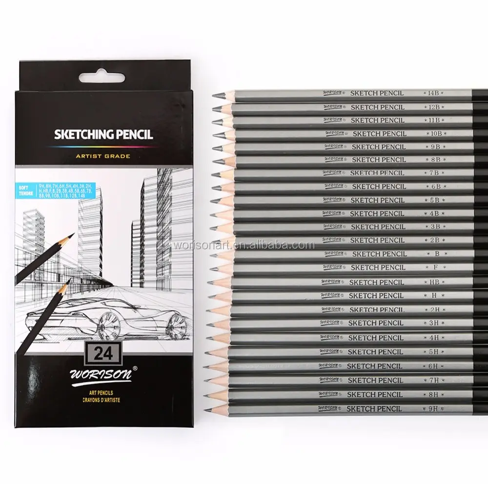 12個9H-14Bセット図面スケッチアーティスト鉛筆ソフトセーフ無毒標準鉛筆プロのアートサプライスクールペンシル