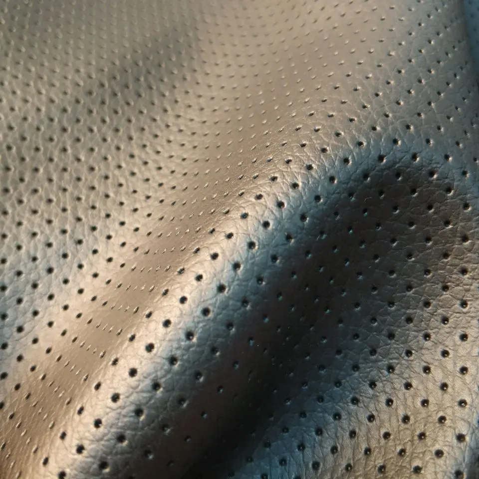 Tapisserie intérieure en cuir brossé pour sièges de voiture, noir