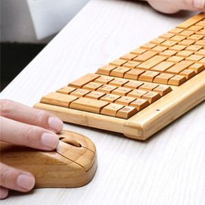 2018 New Real Bamboo <strong>2.4</strong> Ghz <strong>Wireless</strong> <strong>Keyboard</strong> and Mouse - Product Image 3