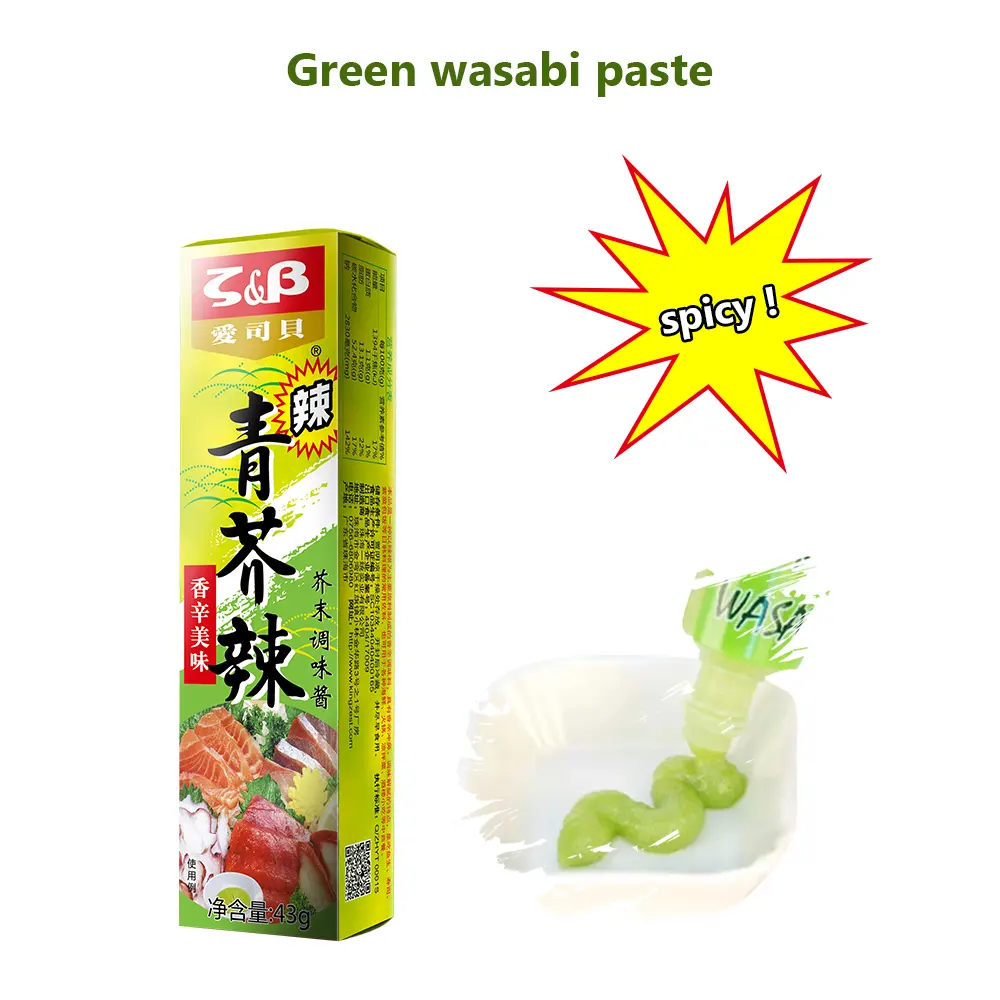 Mini pasta de Wasabi Halal fresca para Sushi, 43g, venta directa de fábrica