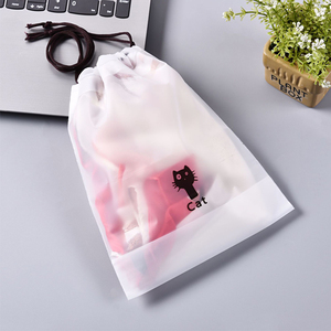 Custom Cheap Cat <strong>Pattern</strong> Frosted Clear <strong>Draw</strong> <strong>String</strong> Storage <strong>Bag</strong> Peva Waterproof Drawstring <strong>Bag</strong> - Product Image 2