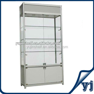 Hot bán trung tâm mua sắm sử dụng khung bạc linkable tường Glass Showcase thiết kế với ánh sáng - Product Image 4