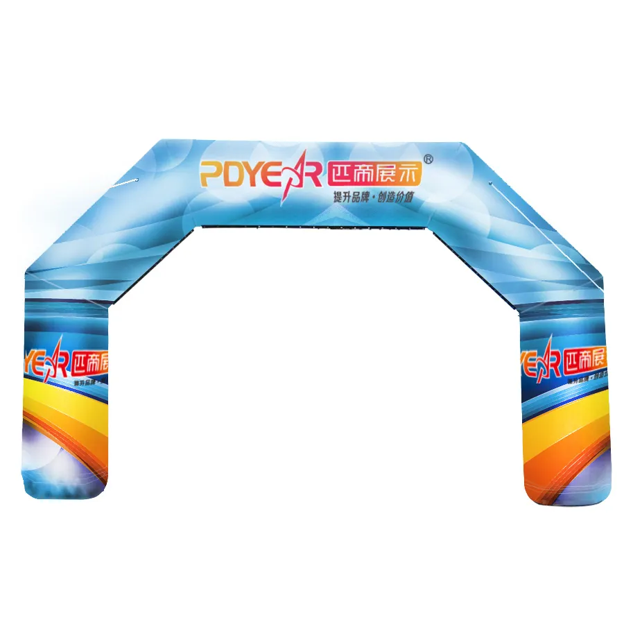 Acara Outdoor Inflatable Air Ketat Pelangi Pernikahan Bintang dan Menyelesaikan Masuk Raksasa Iklan Inflatable Arch Gerbang